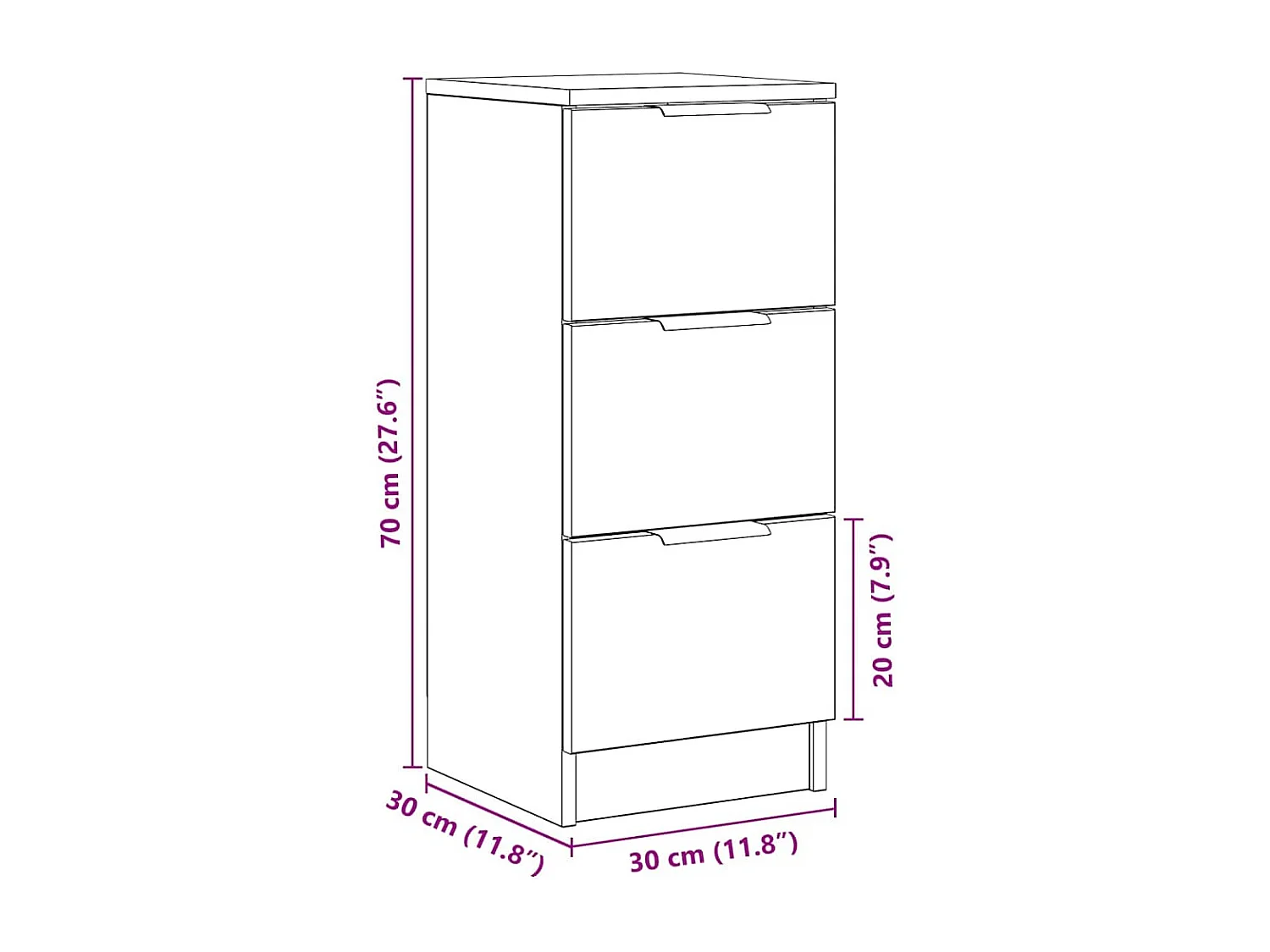 Sideboards 2 Stk. Artisan-Eiche 30x30x70 cm Holzwerkstoff