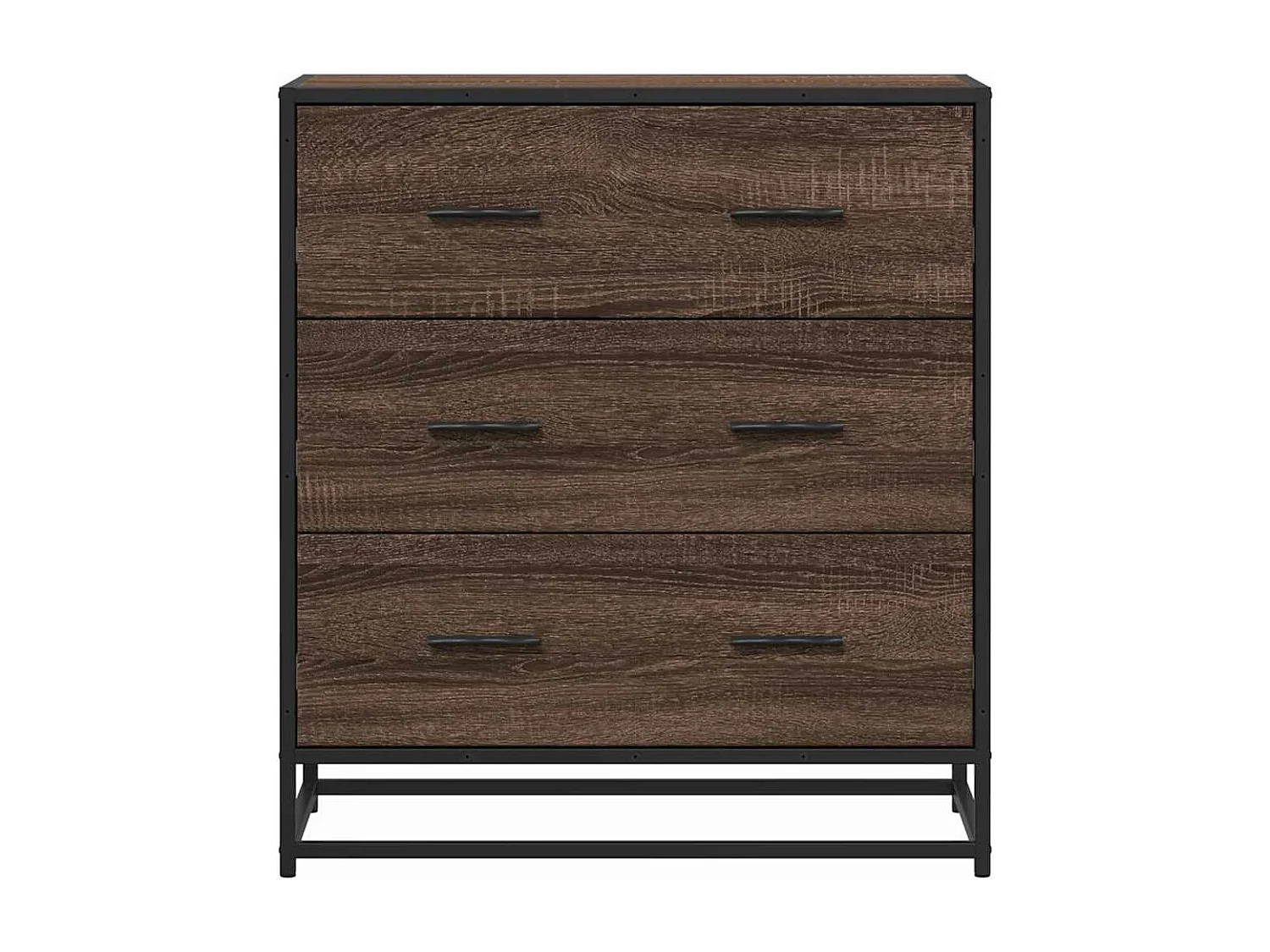 Buffet chêne marron 68x35x76 cm bois d'ingénierie et métal