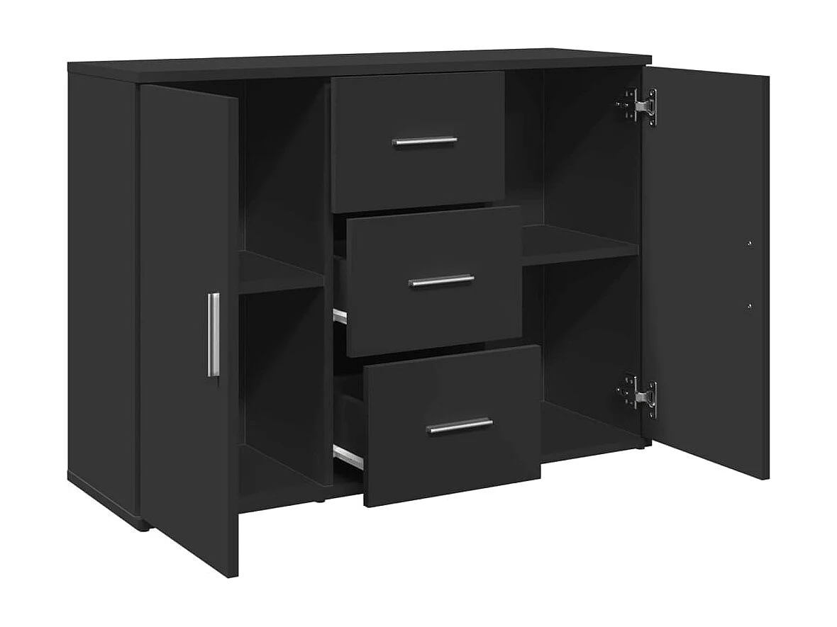 Buffet noir 90,5x29,5x65 cm bois d'ingénierie