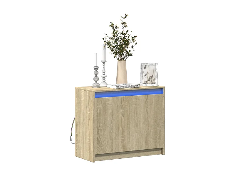 LED-Sideboard Sonoma-Eiche 72x34x61 cm Holzwerkstoff