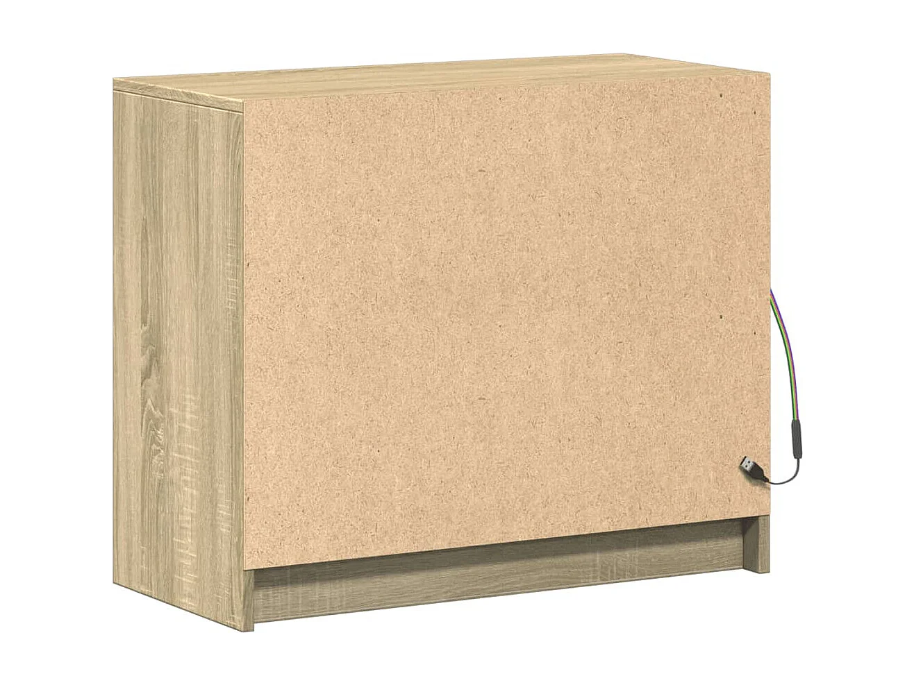 Aparador con LED madera de ingeniería roble Sonoma 72x34x61 cm