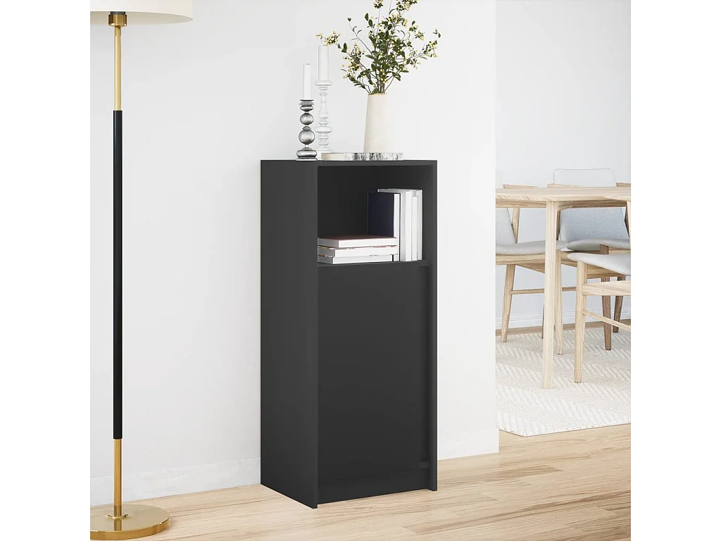 Buffet avec LED noir 42,5x34x100 cm bois d'ingénierie