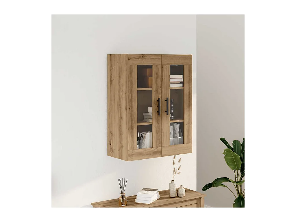 Dressoir 69,5x34x90 cm bewerkt hout artisanaal eikenkleur