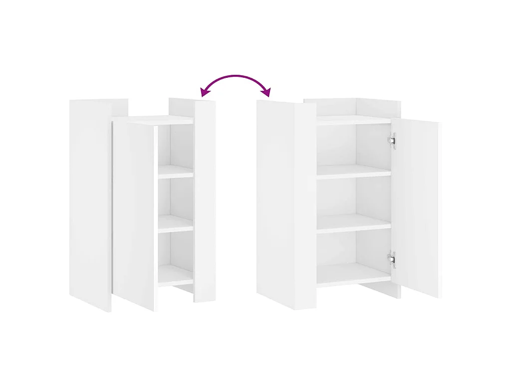 Buffet blanc 45x35x75 cm bois d'ingénierie