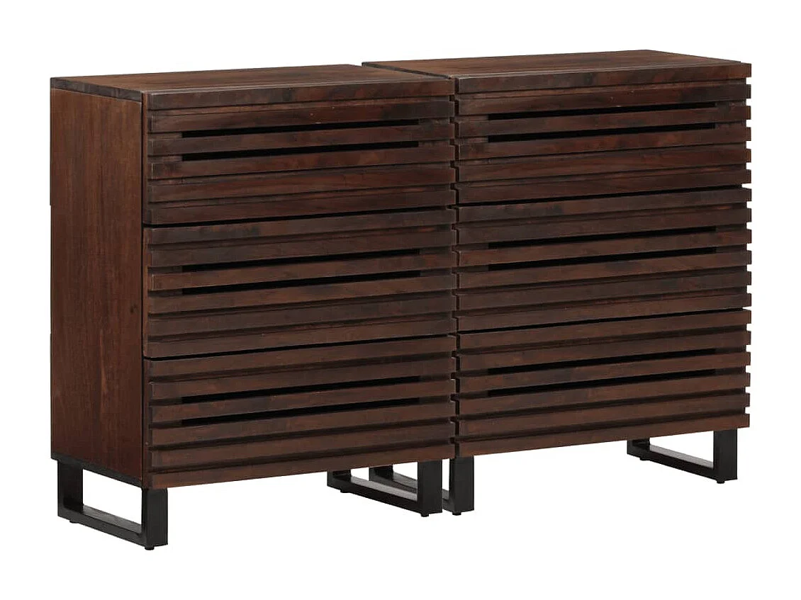 Sideboard 2 Stk. 60x34x75 cm Massivholz Mango