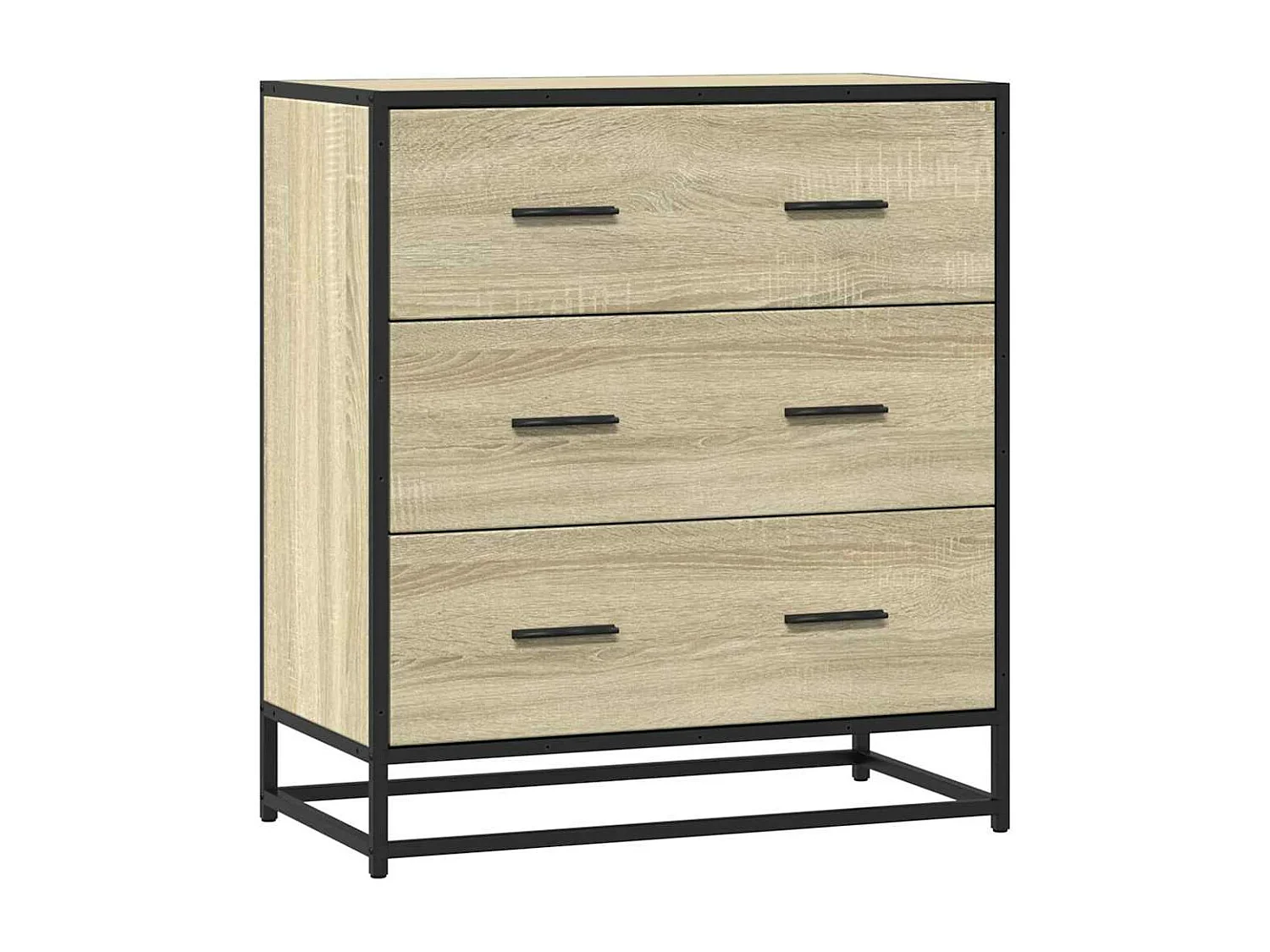 Buffet chêne sonoma 68x35x76 cm bois d'ingénierie et métal