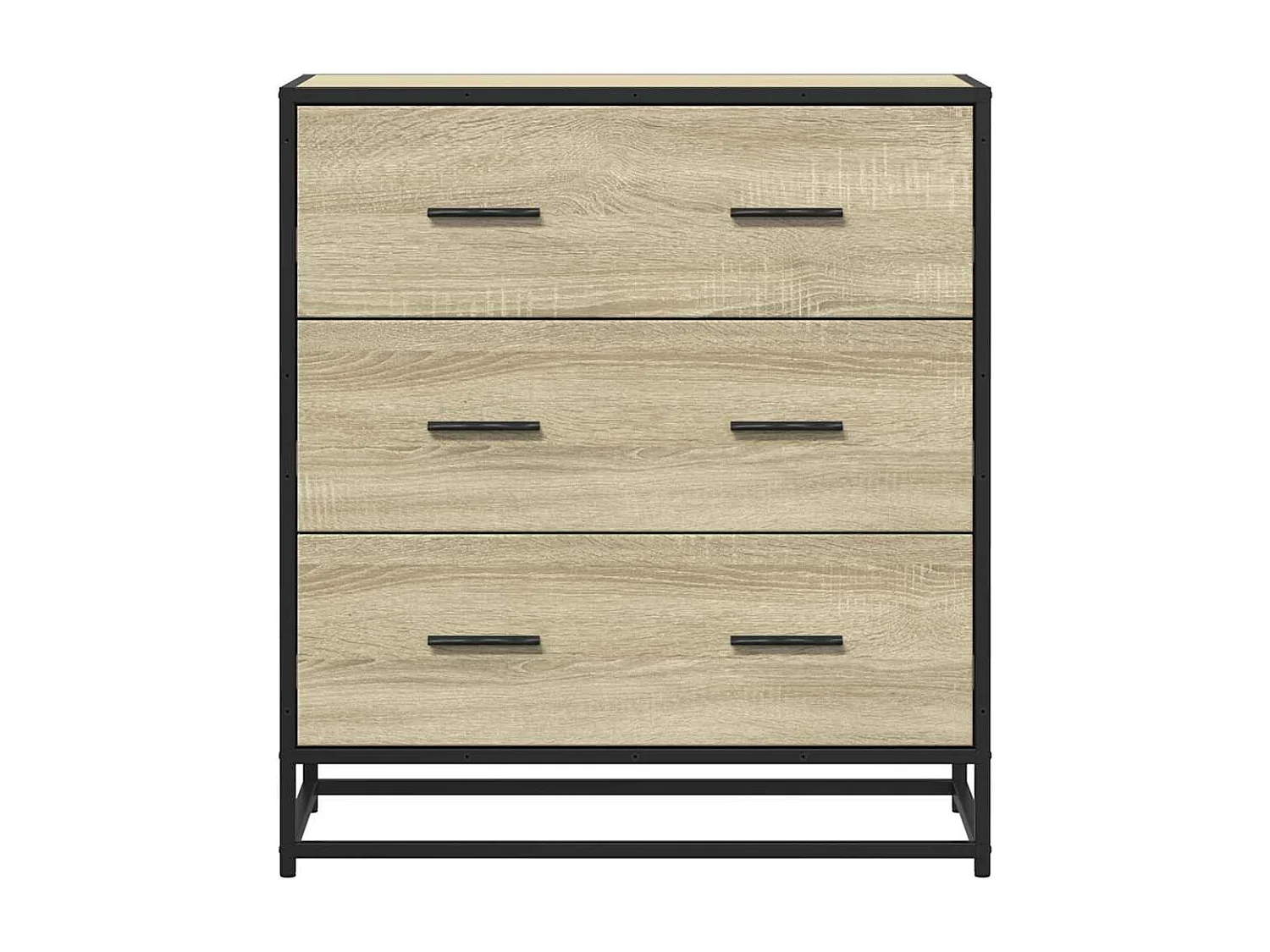 Buffet chêne sonoma 68x35x76 cm bois d'ingénierie et métal