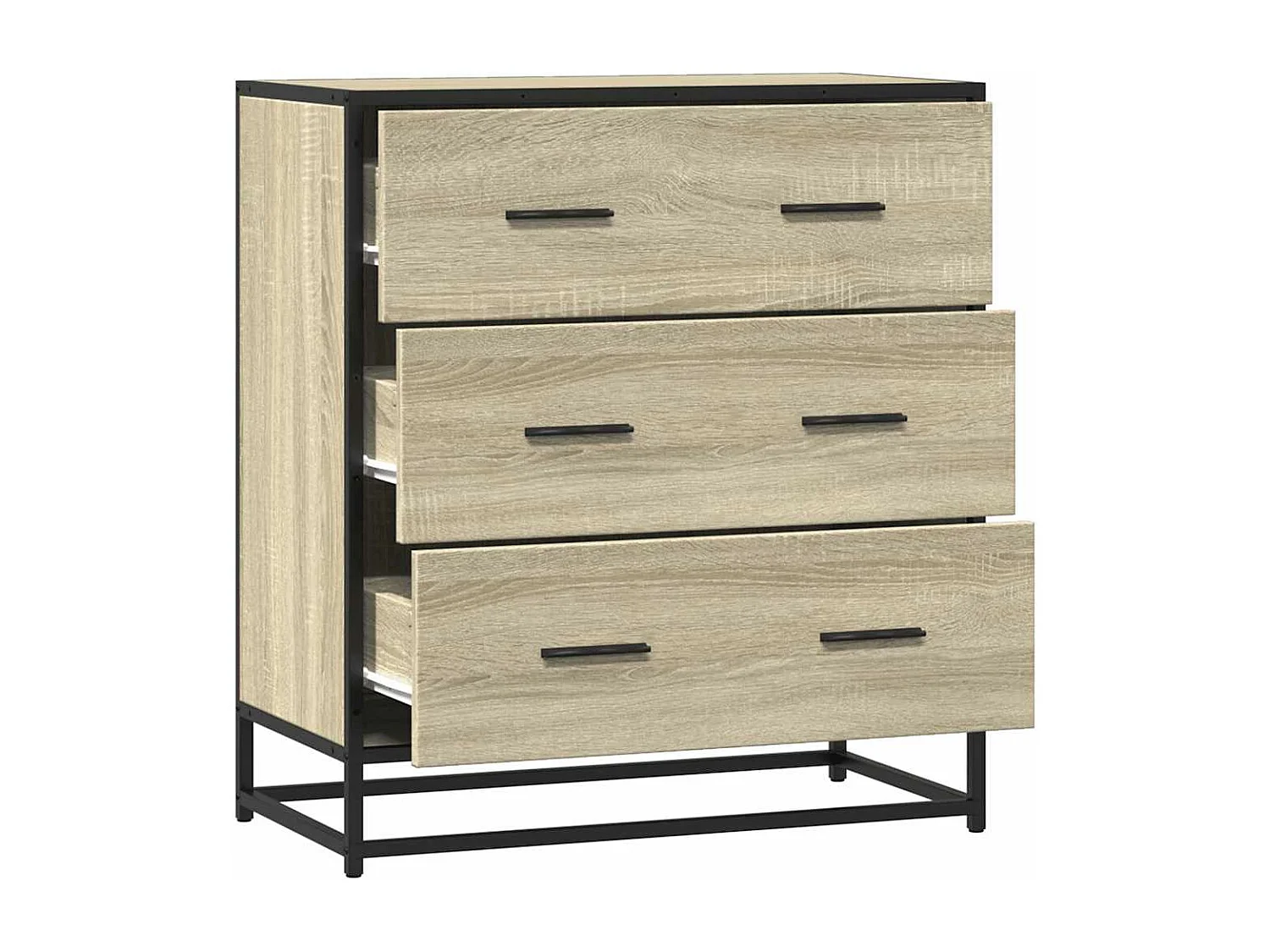 Buffet chêne sonoma 68x35x76 cm bois d'ingénierie et métal