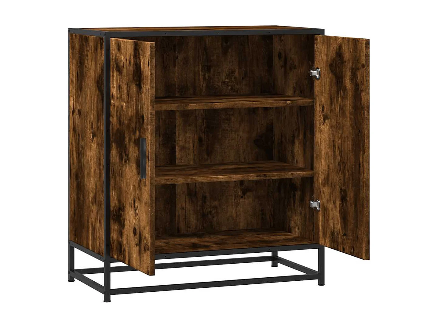Buffet chêne fumé 68x35x76 cm bois d'ingénierie et métal