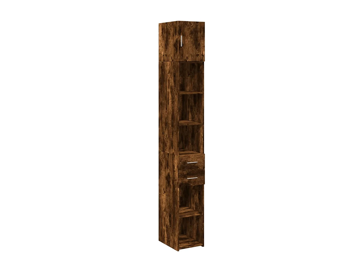 Armoire de rangement mince chêne fumé 30x42,5x225 cm