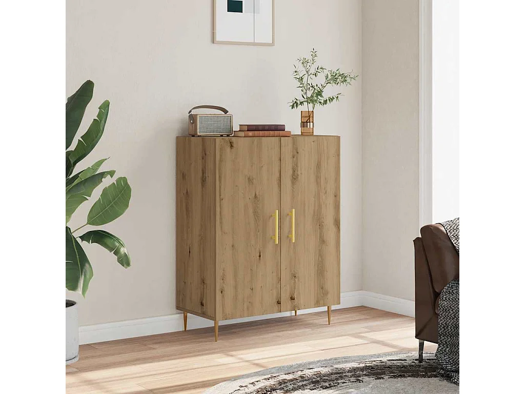 Buffet chêne artisanal 69,5x34x90 cm bois d'ingénierie