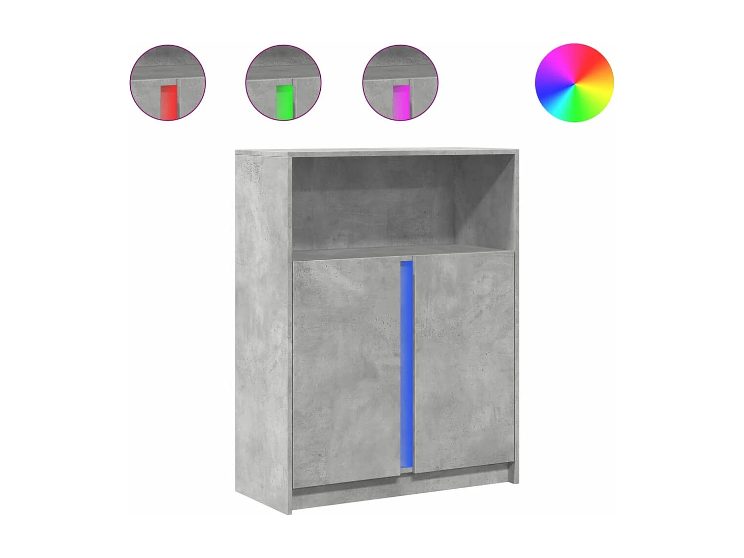 Aparador 77x34x100 cm madeira processada cinza cimento