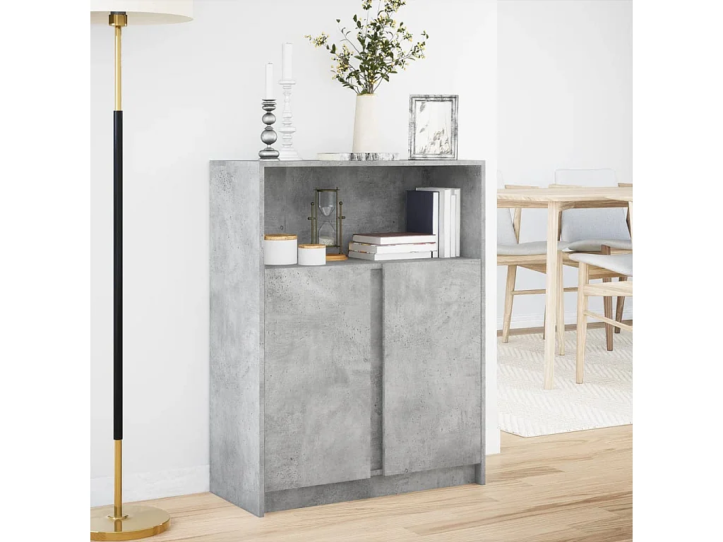 Aparador 77x34x100 cm madeira processada cinza cimento