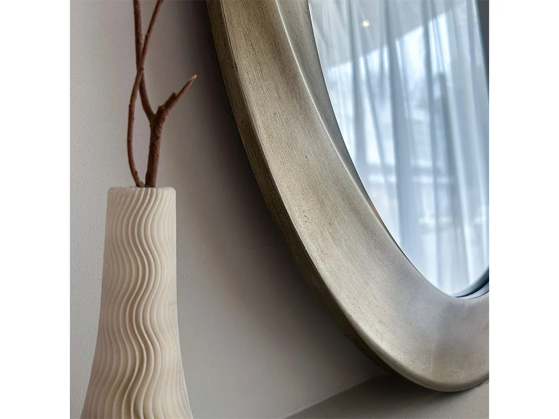 Ovaler Vintage-Wandspiegel für die Wohnzimmerdekoration – 60 x 80 cm, Spiegel mit goldenem Rahmen für die Wanddekoration, 80 x 60 cm