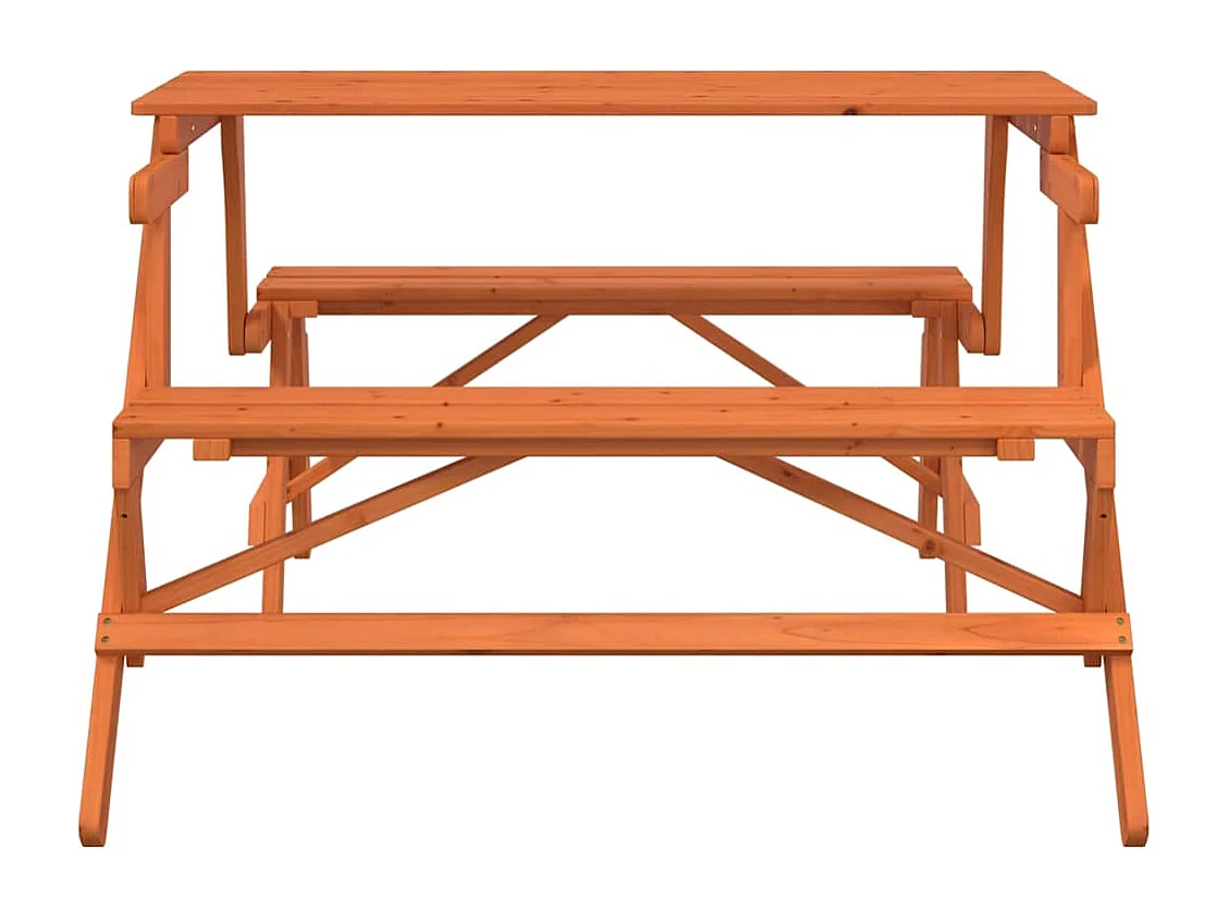 Picknicktisch mit Bänken 2-in-1 Massivholz Tanne