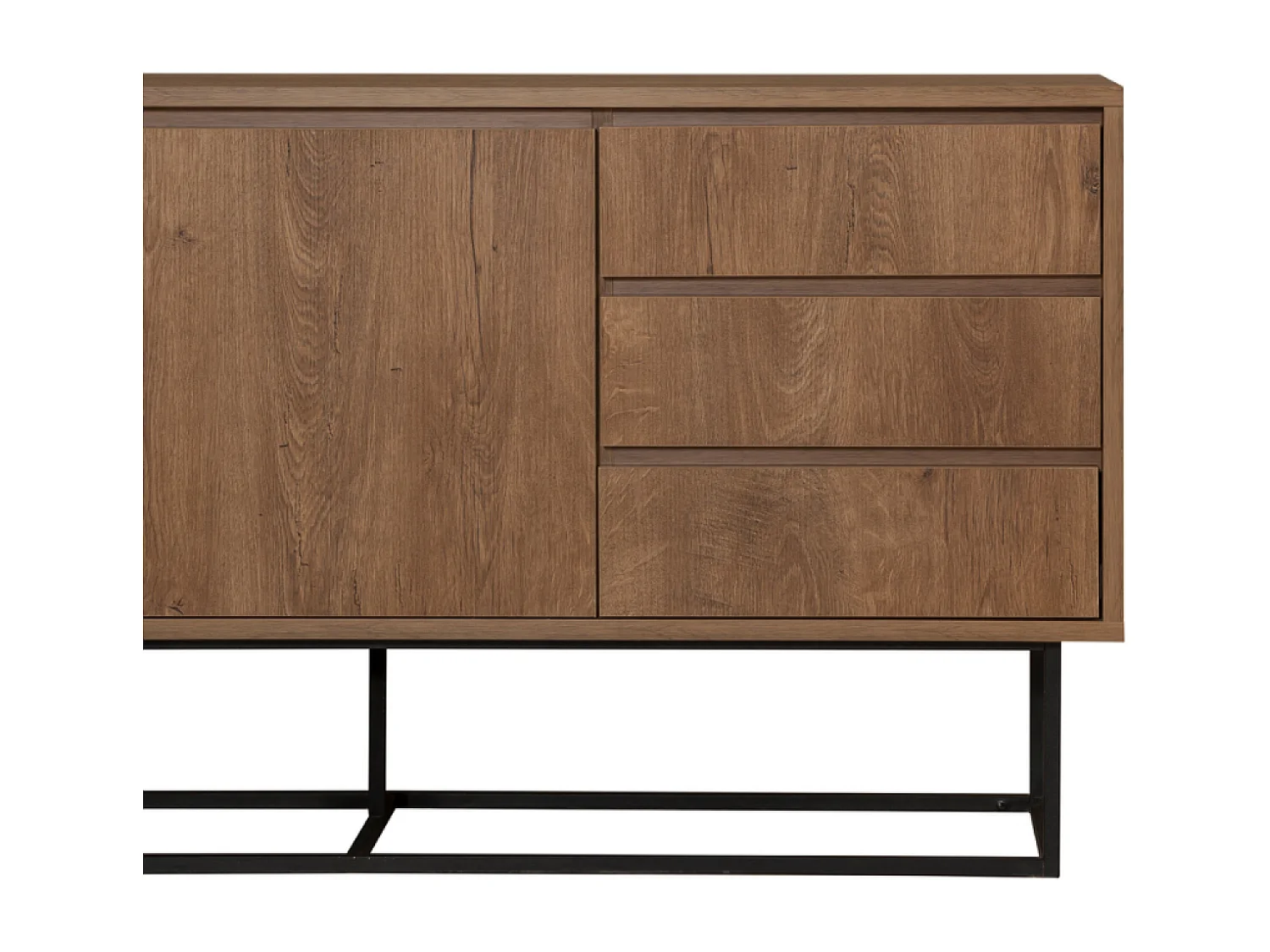 Buffet en bois 2 portes et 3 tiroirs 140 cm SABINOV