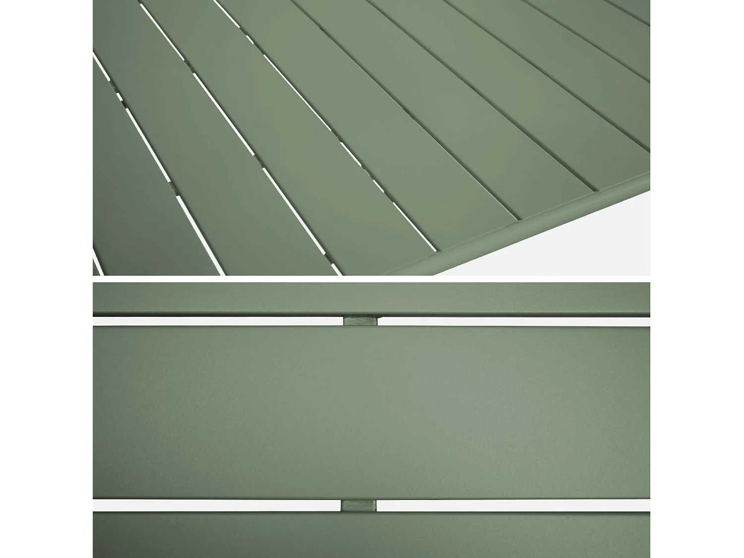 Mesa de jardín plegable de metal con 2 sillones y 4 sillas verde