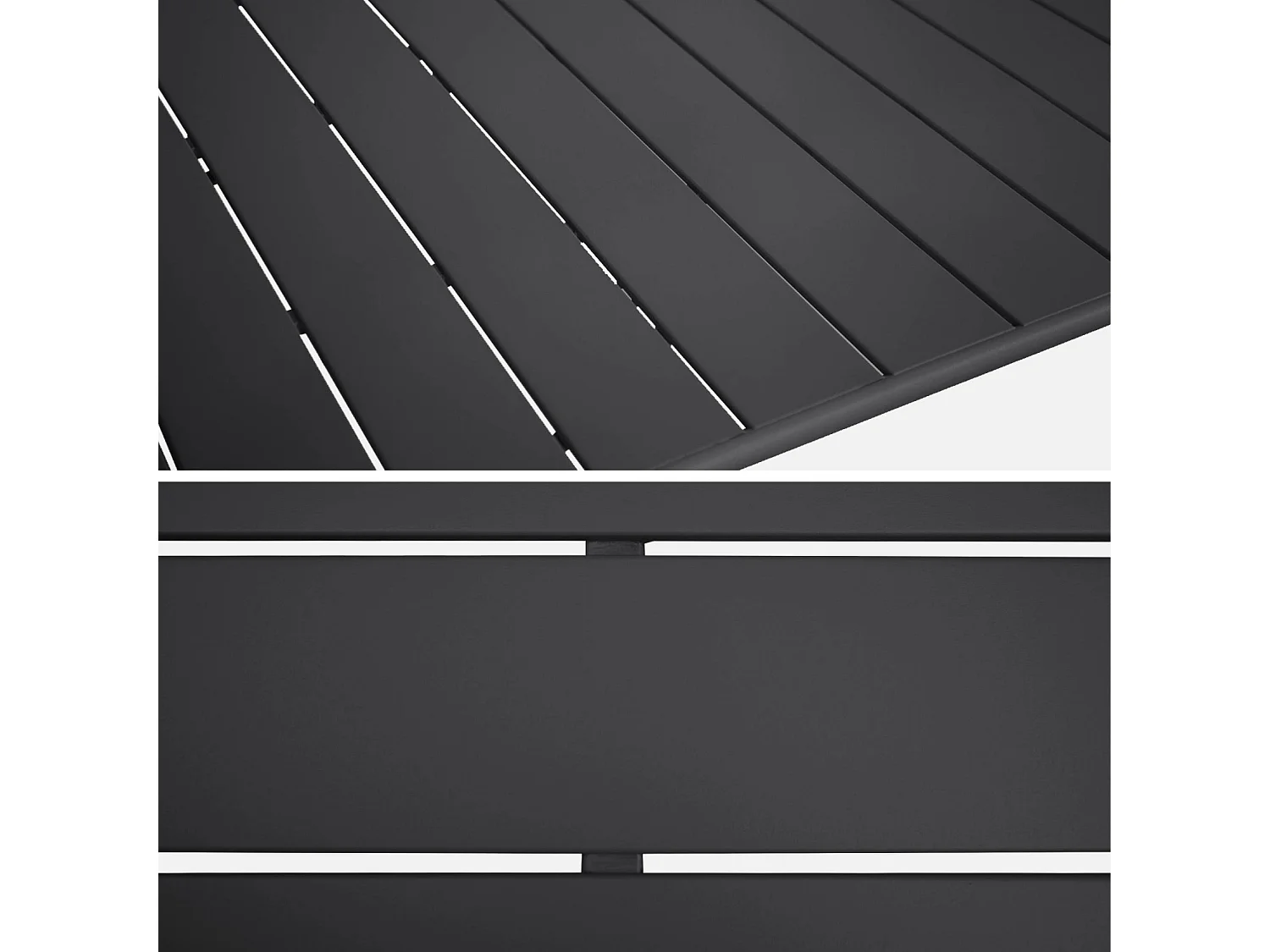 Mesa de jardín plegable de metal con 2 sillones y 4 sillas antracita