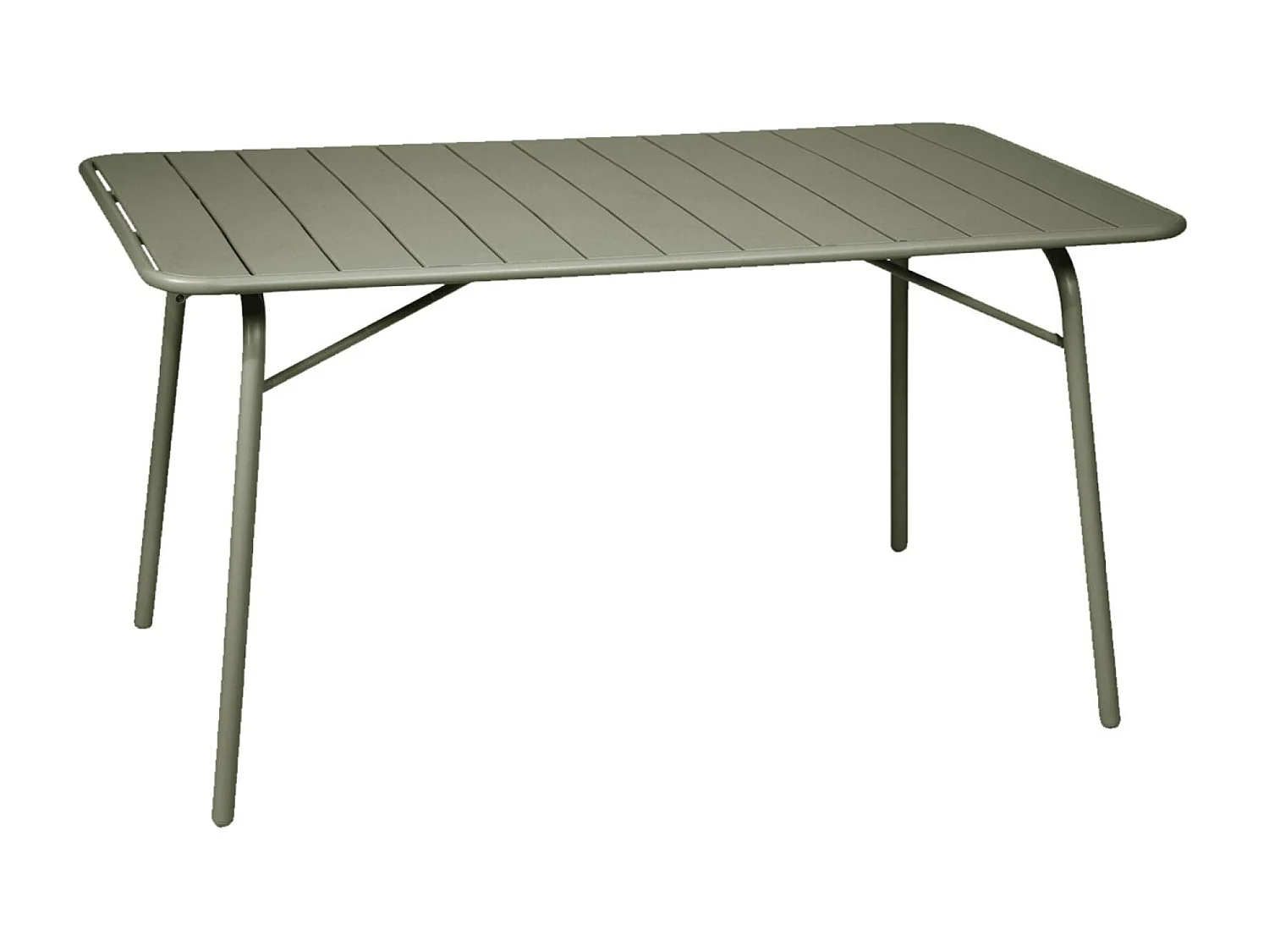 Table de jardin pliante métal + 6 assises 2 fauteuils 4 chaises. Amelia. kaki. 141.2 x 80 x 72.5cm