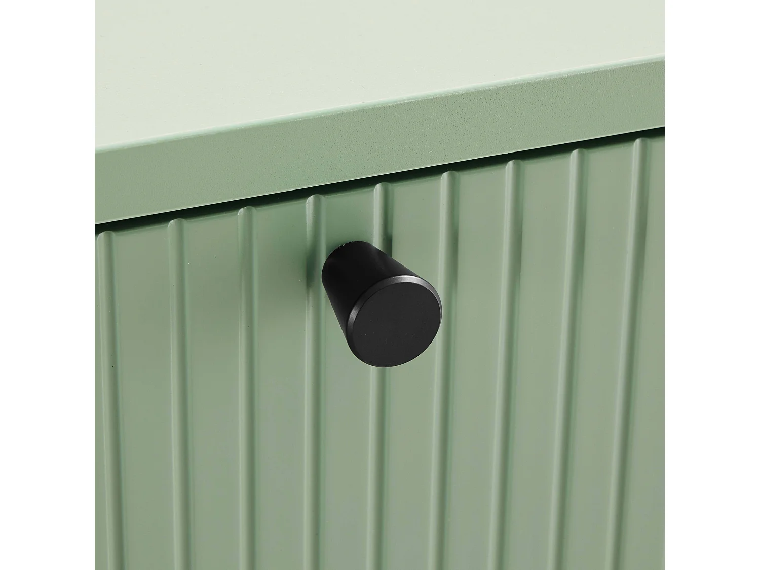 TV-meubel met 2 deuren in staal en MDF decor 150 cm saliegroen