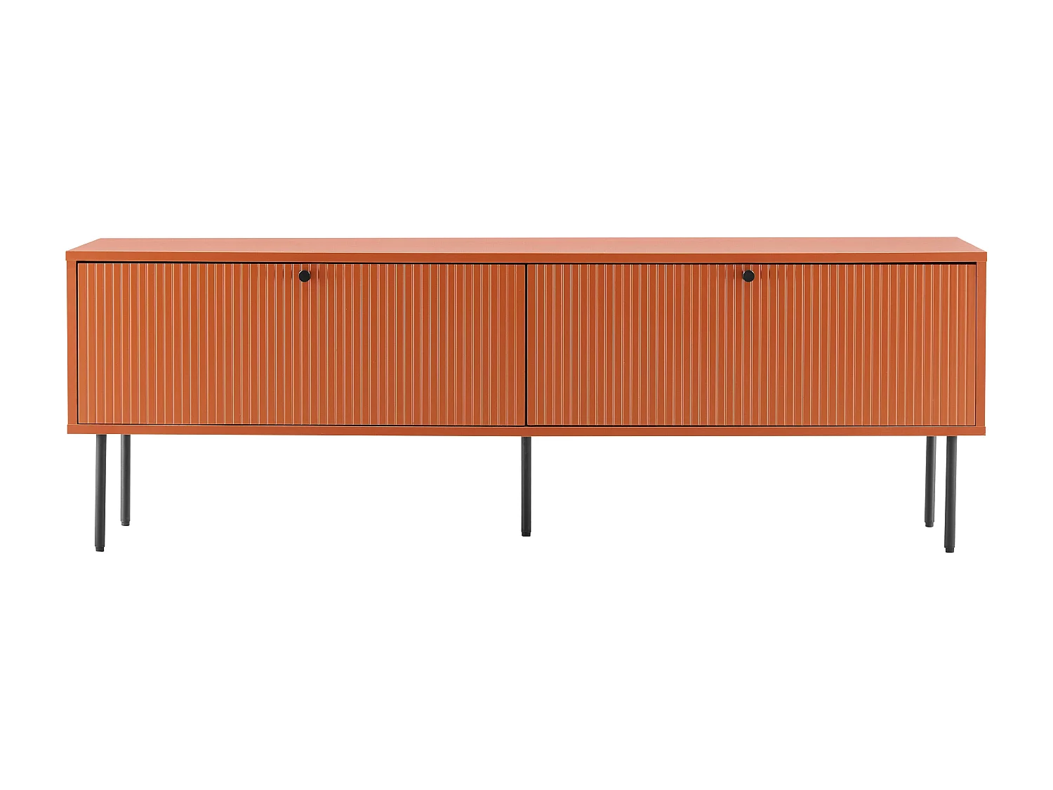 Meuble TV 2 portes en acier et MDF décor mélaminé 150 cm orange