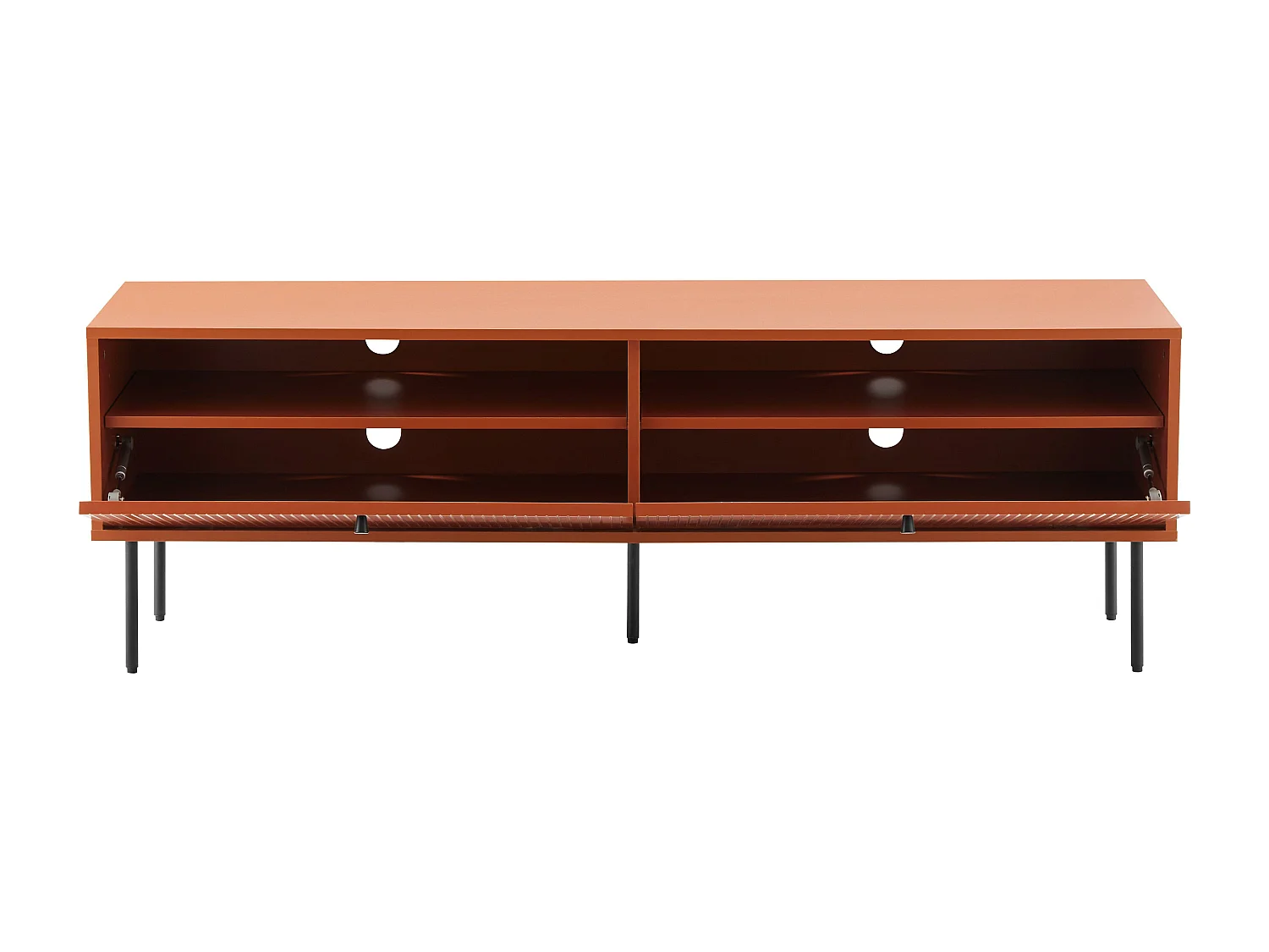 2-deurs TV-meubel in staal en MDF met melamine decor 150 cm oranje