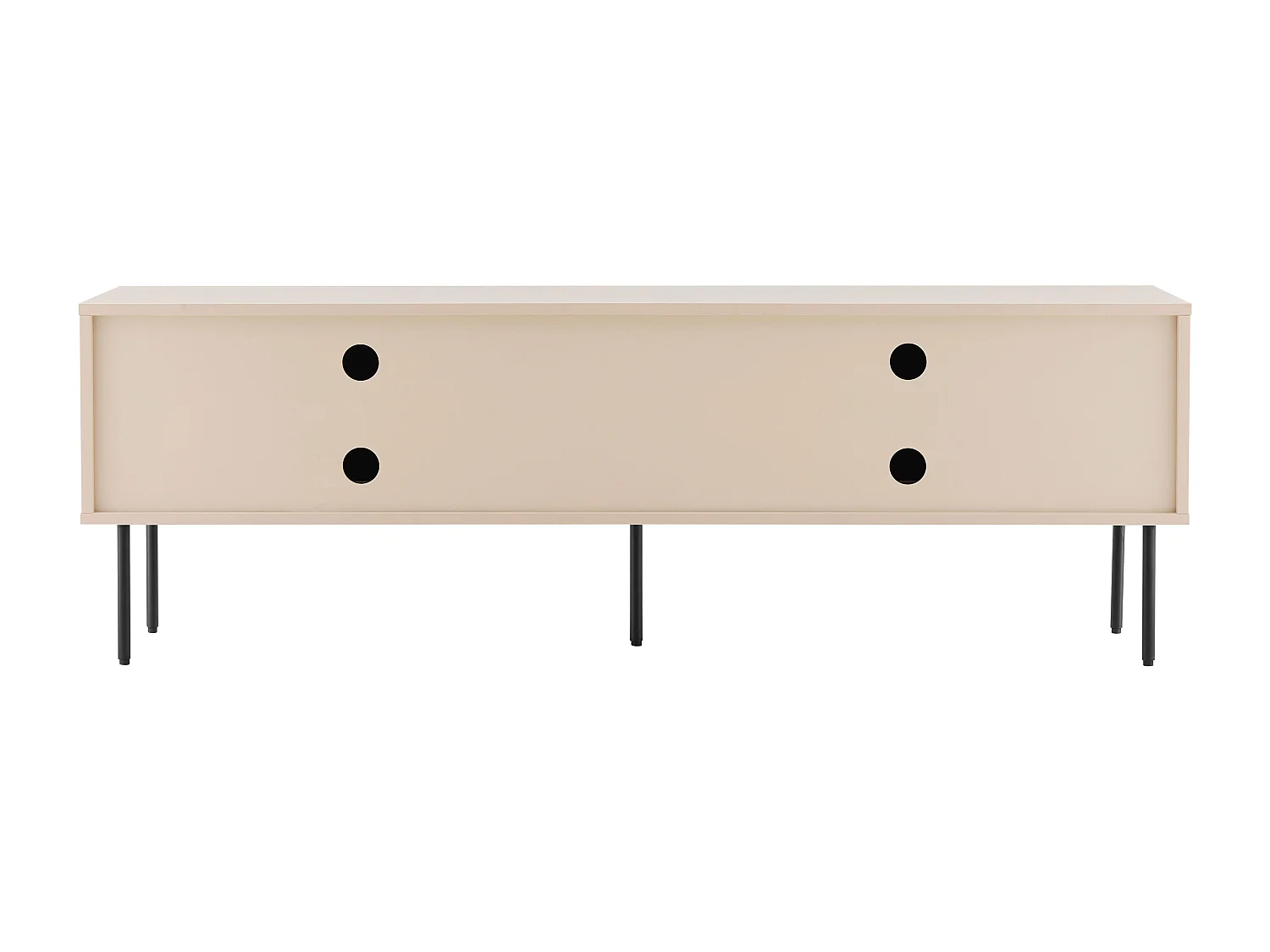 Meuble TV 2 portes en acier et MDF décor mélaminé 150 cm beige