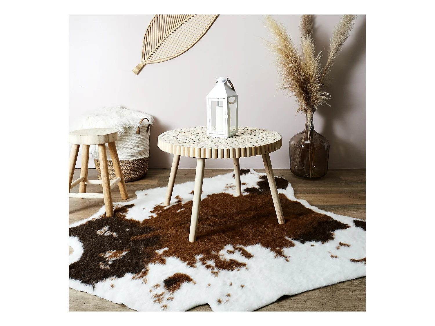 Table Basse en Bois "Rondin" 60cm Naturel