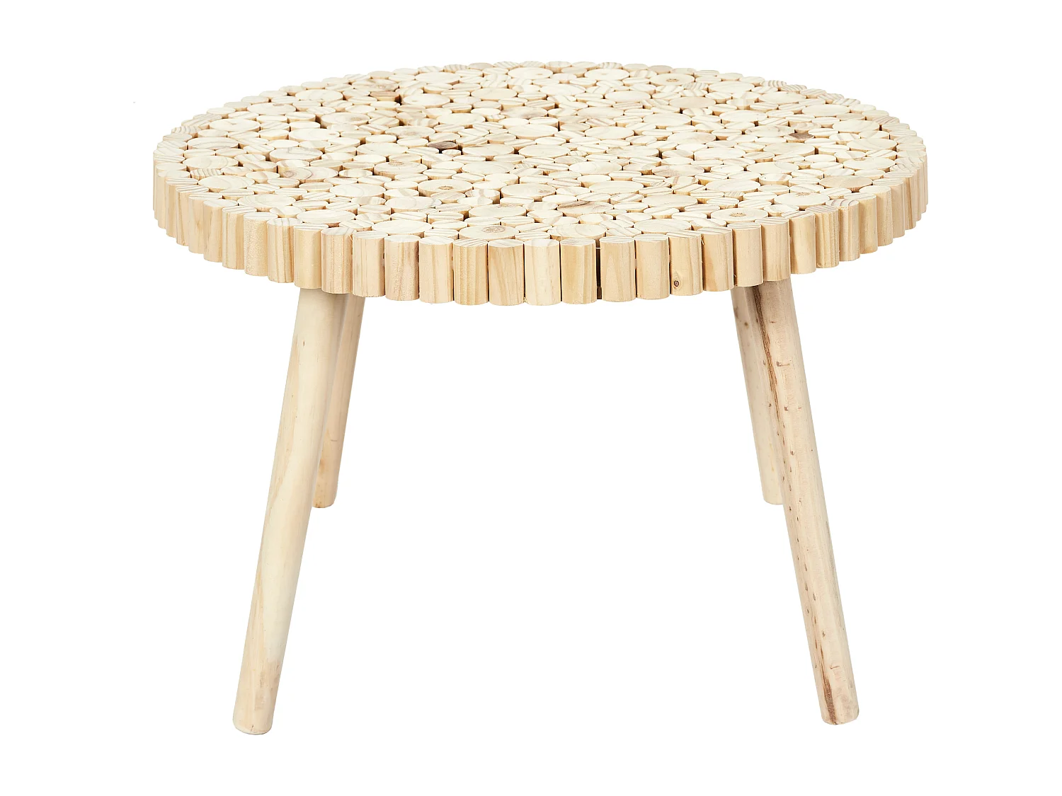 Table Basse en Bois "Rondin" 60cm Naturel