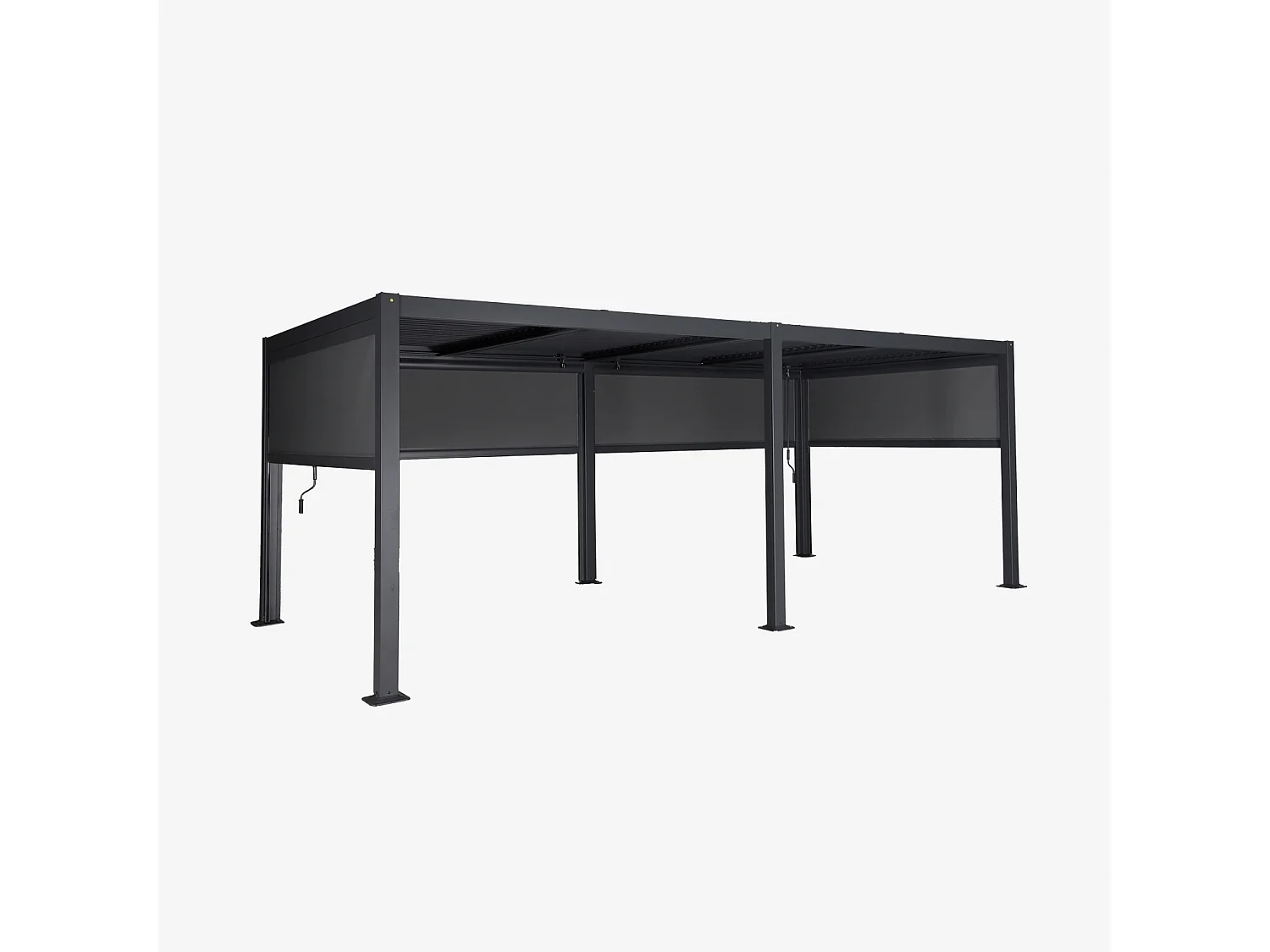 Pérgola bioclimática 3x6m de lamas de aluminio y acero + 4 toldos de