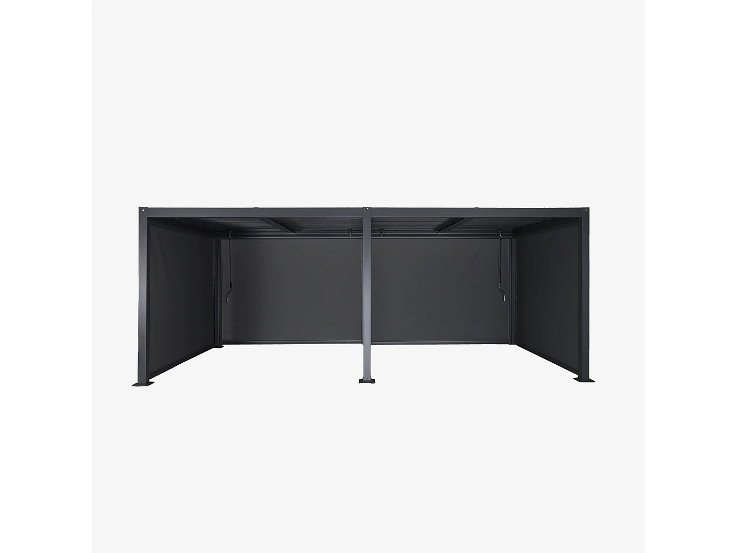 Pérgola bioclimática 3x6m de lamas de aluminio y acero + 4 toldos de