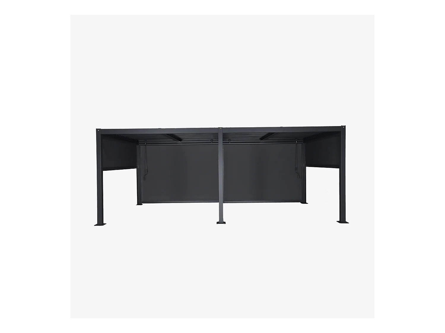 Pergola bioclimatique aluminium et acier 3x6m lames orientables + 4 stores 3m PALACE anthracite