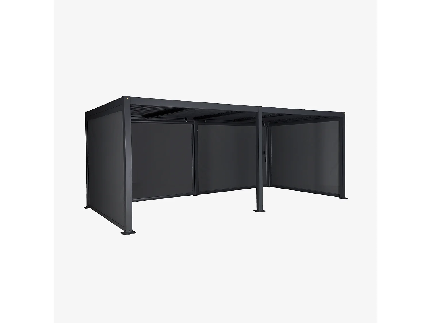 Pergola bioclimatique aluminium et acier 3x6m lames orientables + 4 stores 3m PALACE anthracite
