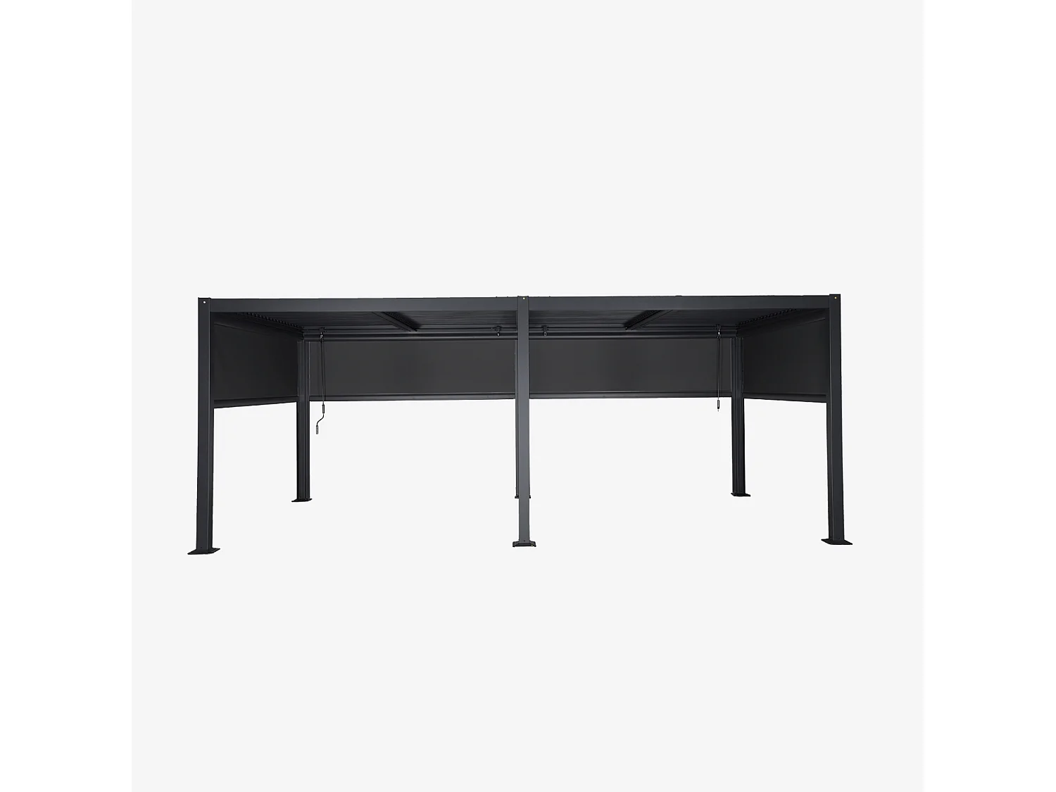 Pergola bioclimatique aluminium et acier 3x6m lames orientables + 4 stores 3m PALACE anthracite