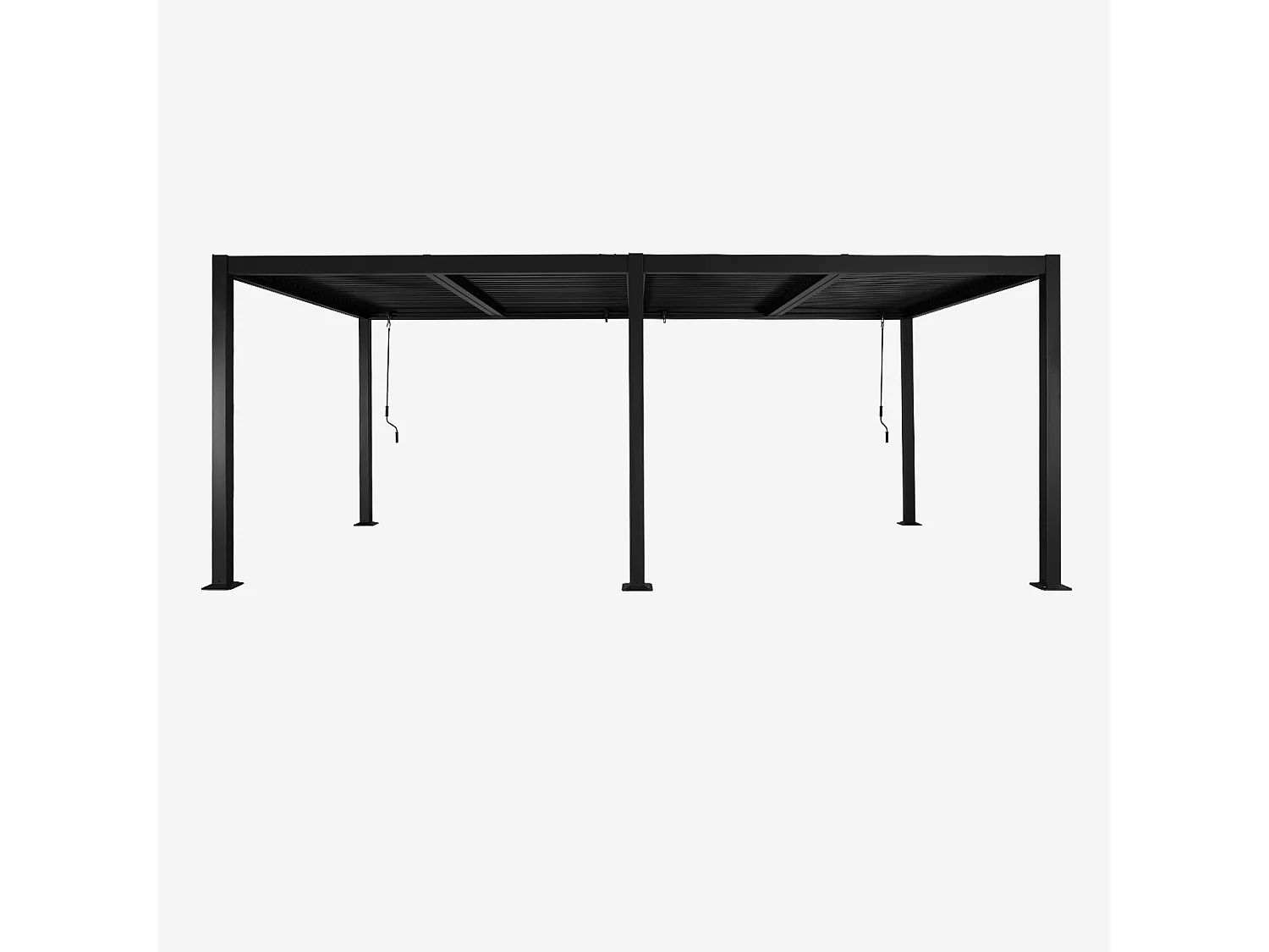 Pérgola bioclimática 3x6m de aluminio y acero + 2 toldos 3m antracita