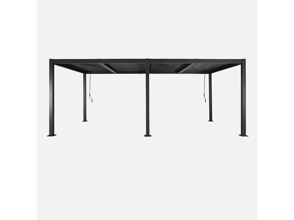 Pergola bioclimatique aluminium et acier 3x6m lames orientables + 2 stores 3m PALACE anthracite