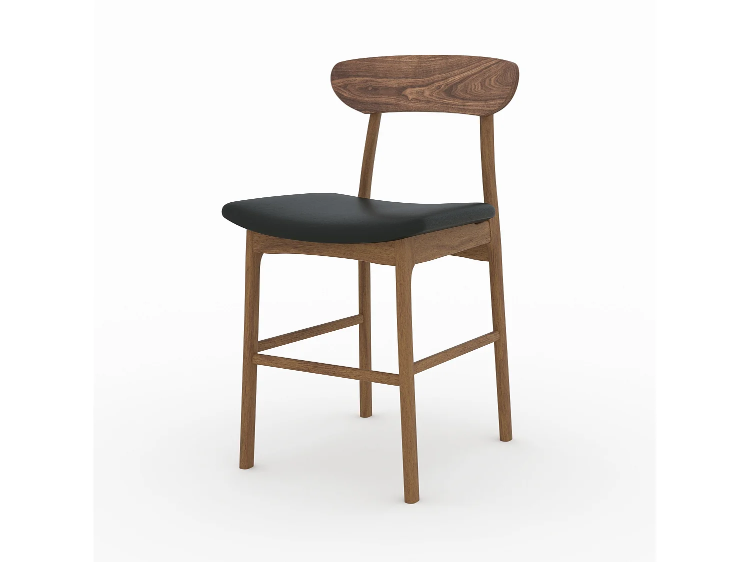 Set di 2 sedie da bar in ecopelle nera 66 cm. - Lana