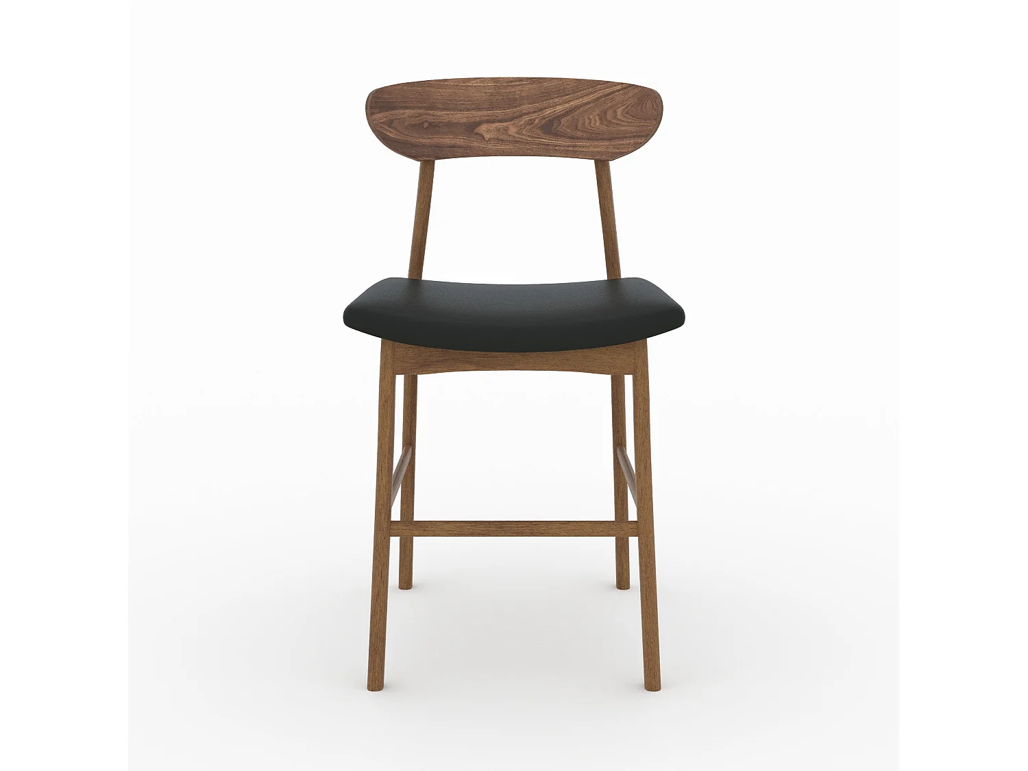 Set di 2 sedie da bar in ecopelle nera 66 cm. - Lana