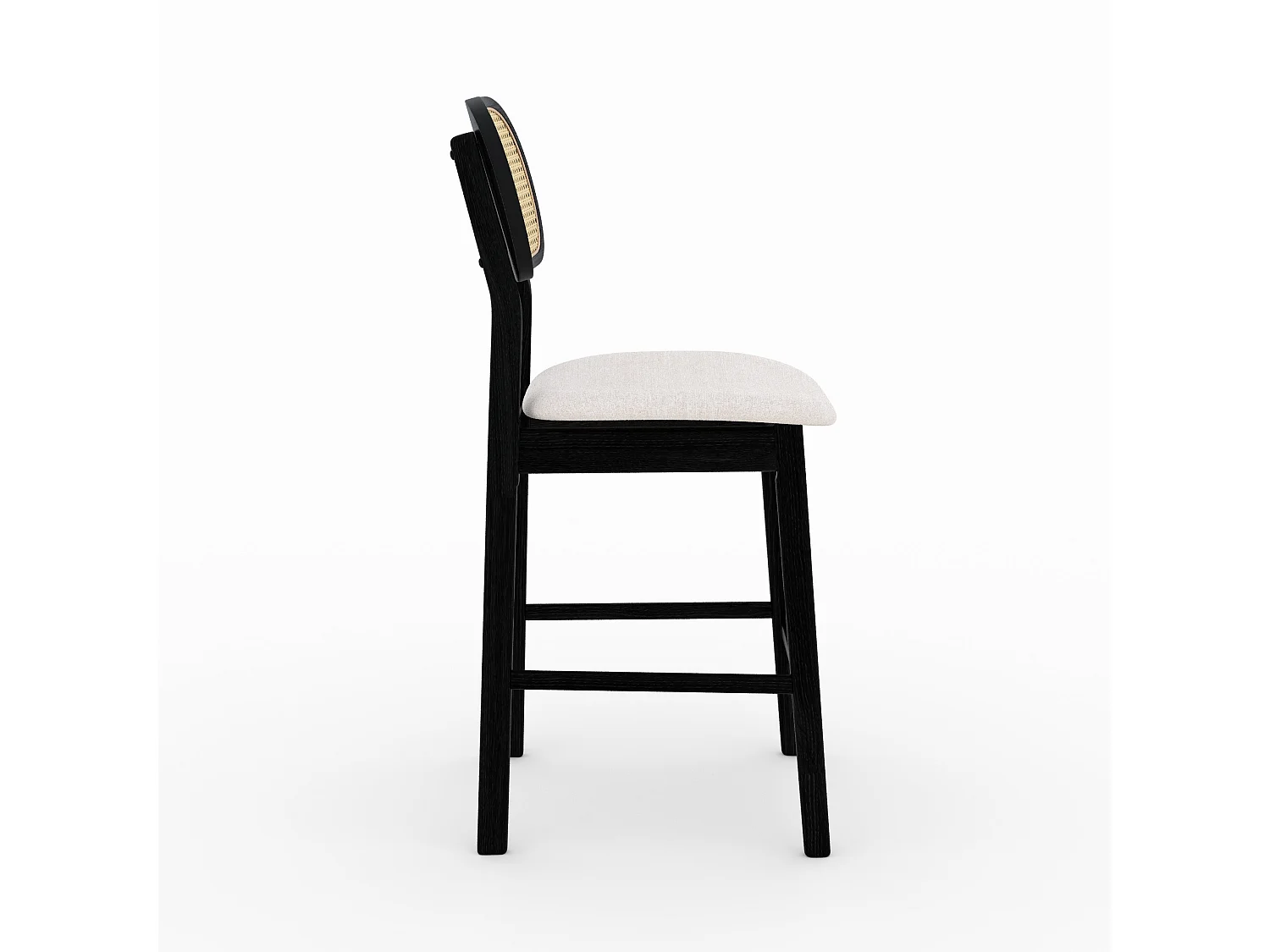 Lot de 2 chaises pour îlot central en tissu beige 64,5 cm - Maria