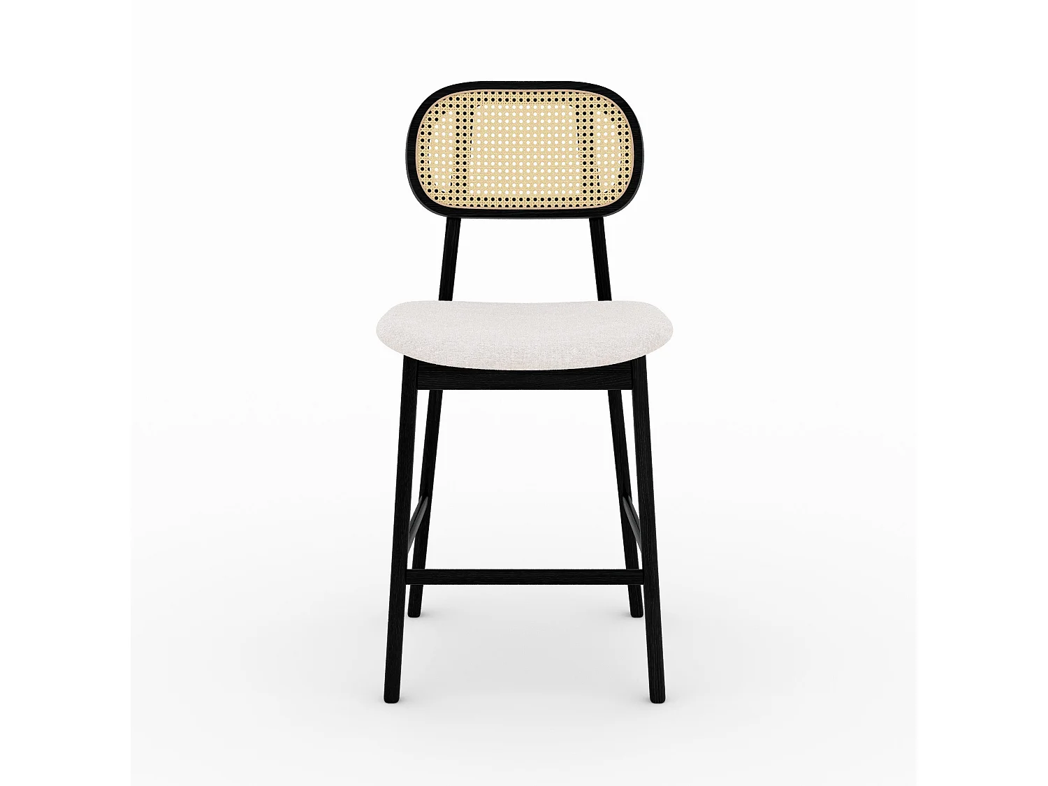 Lot de 2 chaises pour îlot central en tissu beige 64,5 cm - Maria