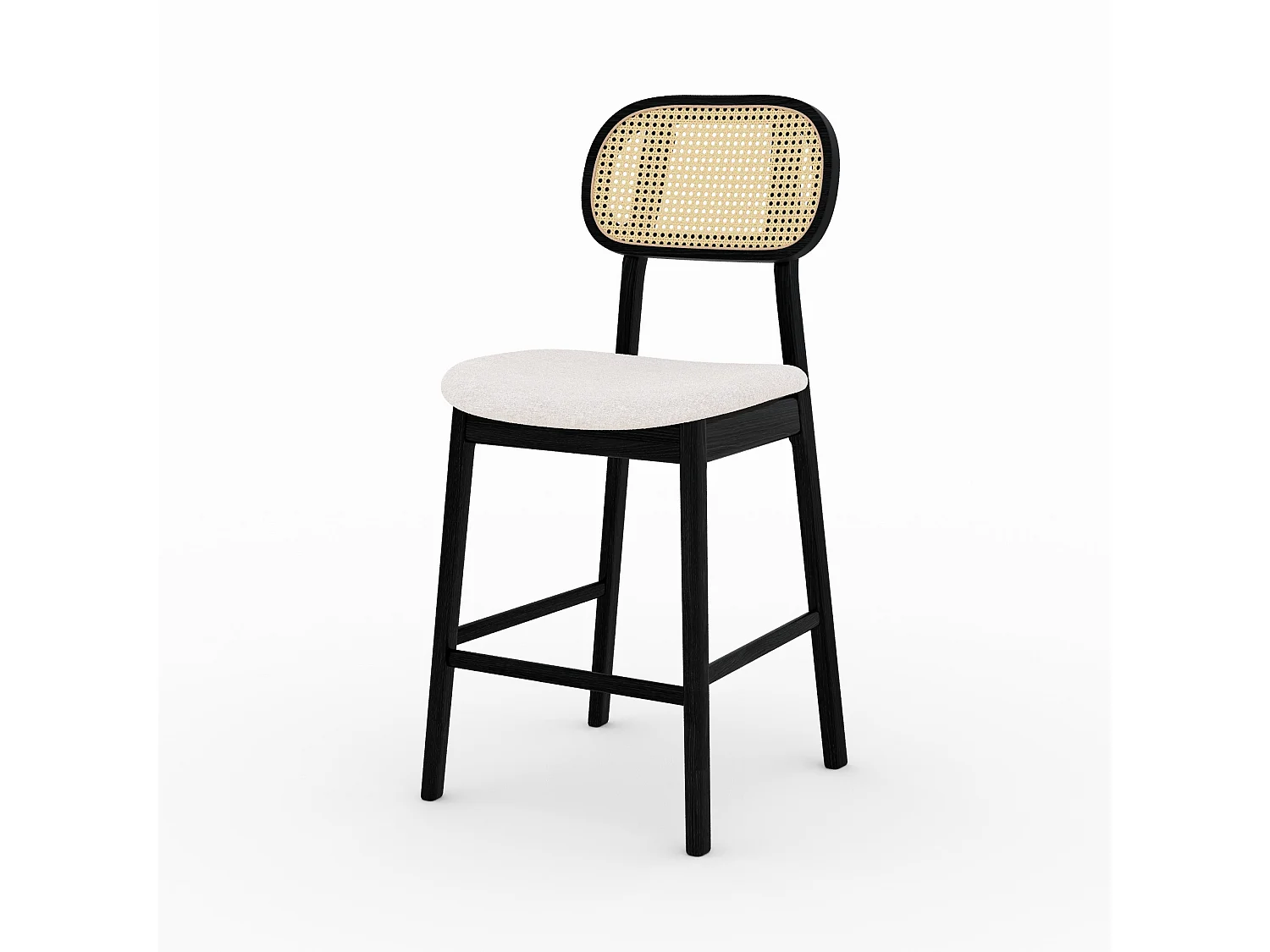 Lot de 2 chaises pour îlot central en tissu beige 64,5 cm - Maria