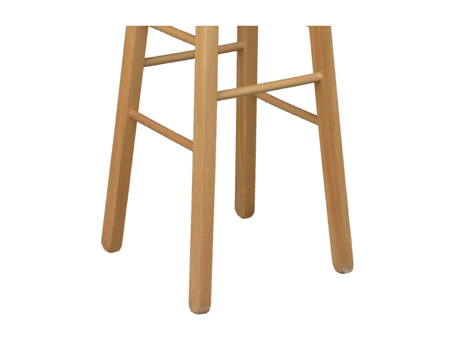 Tabouret en bois avec assise ronde h 80 cm pieds droits noyer clair