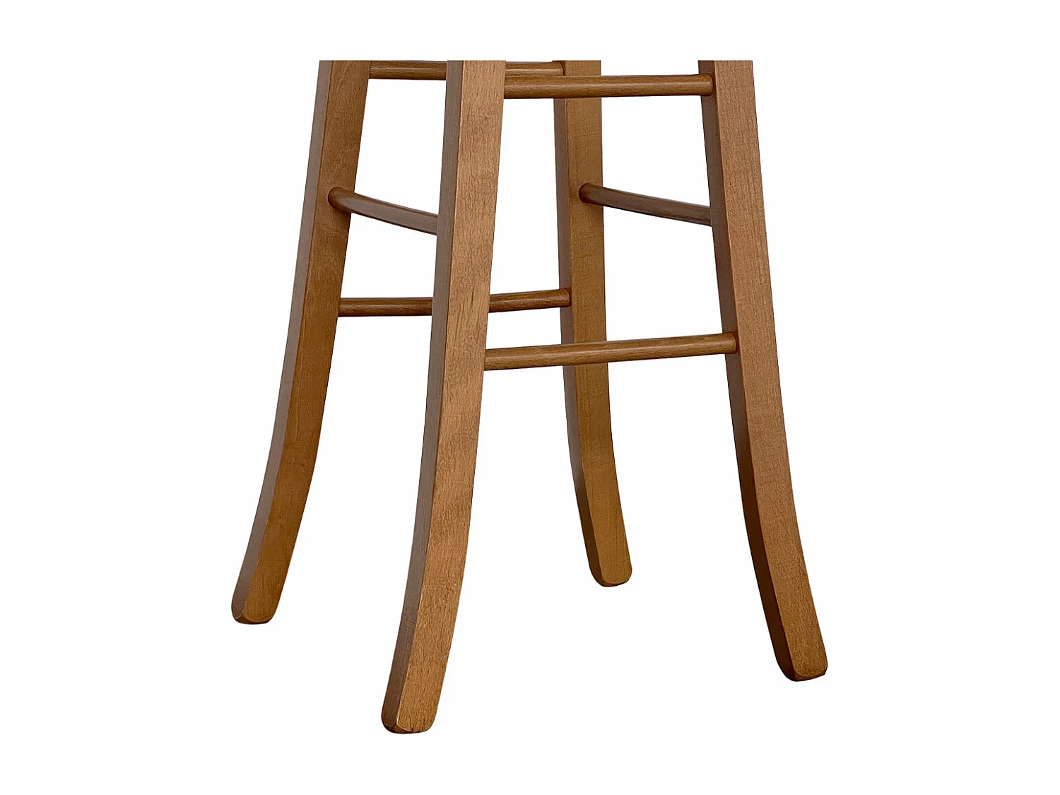 Lot de 2 tabourets de bar ronds h 80 cm pieds sabre noyer clair