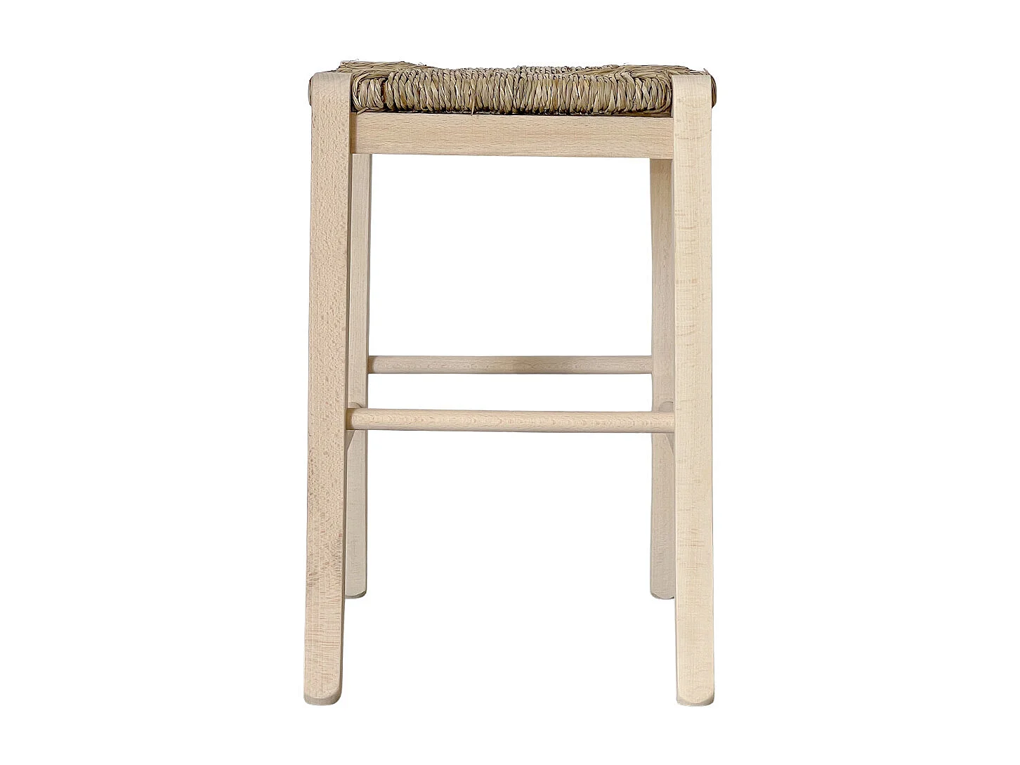 Tabouret bas h 47 cm en bois à peindre carré avec pieds sabre