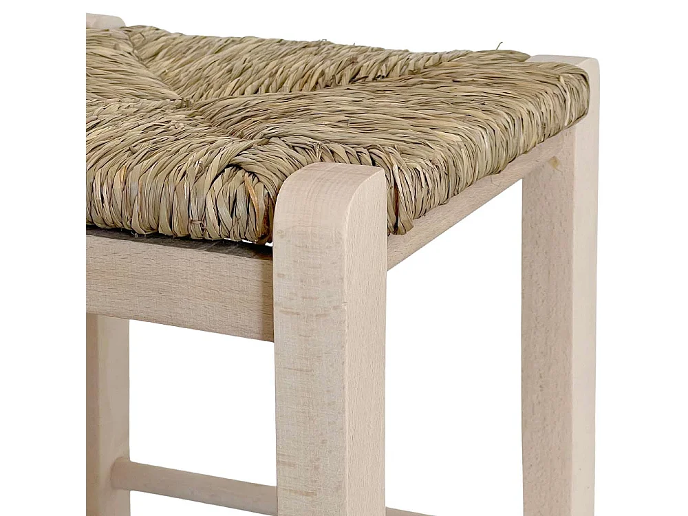 Sgabello basso h 47 cm in legno da dipingere quadrato gambe a sciabola