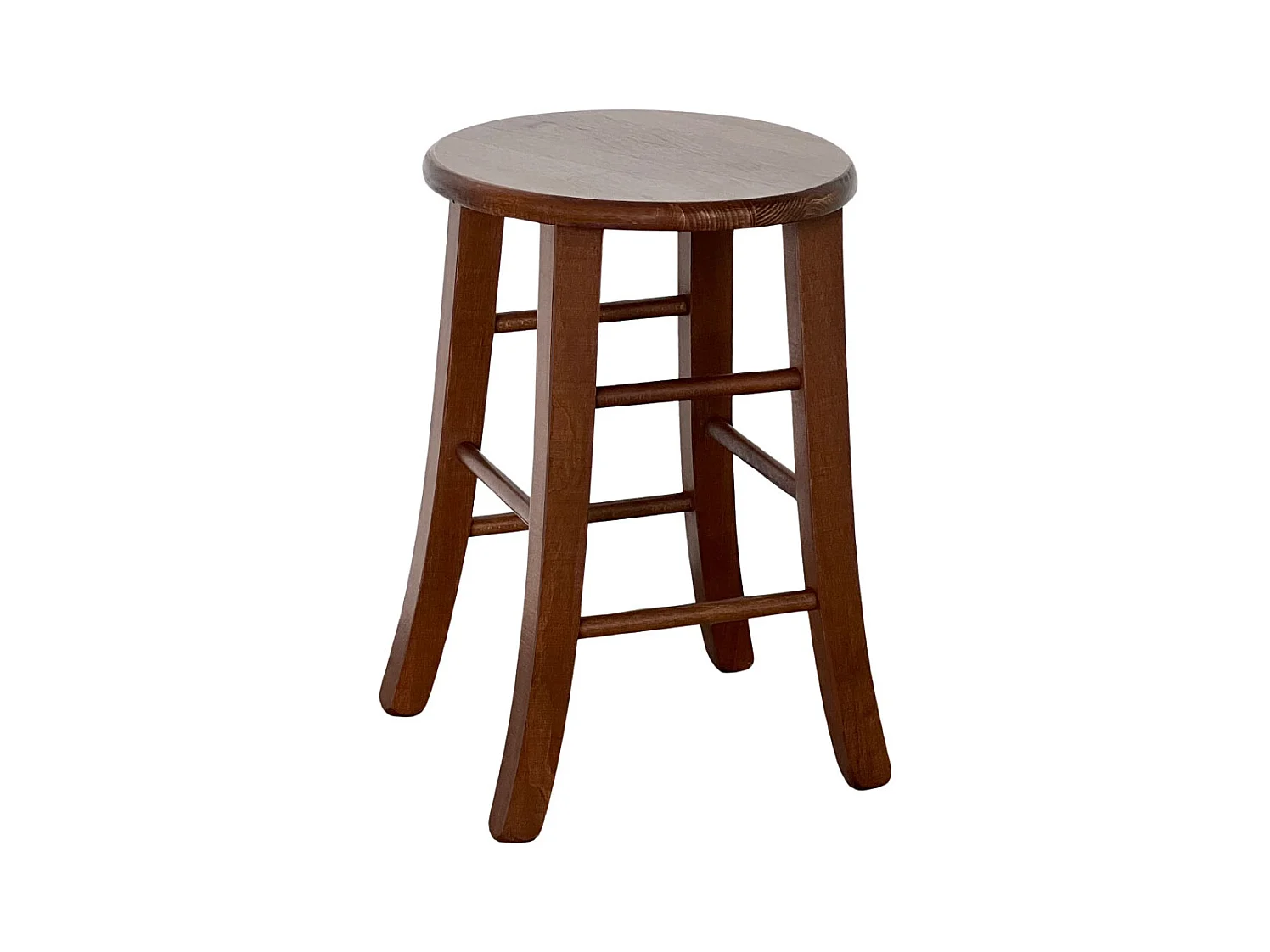 Tabouret de bar bas en bois assise ronde h 47 cm pied sabre