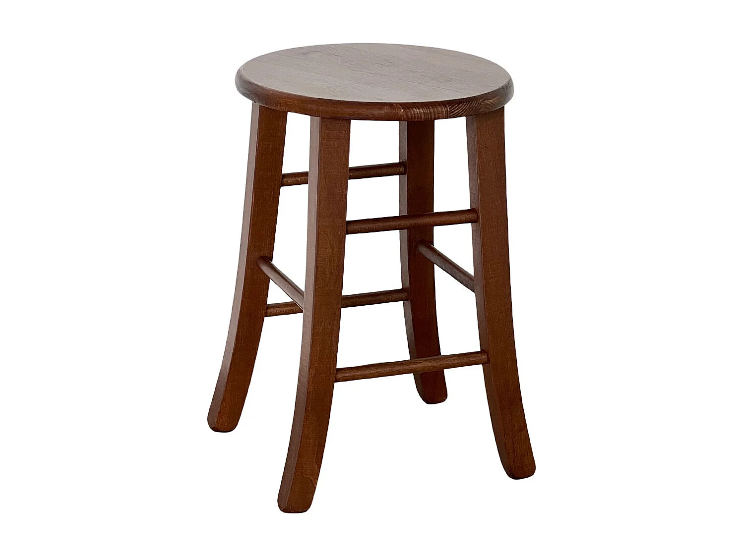 Tabouret de bar bas en bois assise ronde h 47 cm pied sabre
