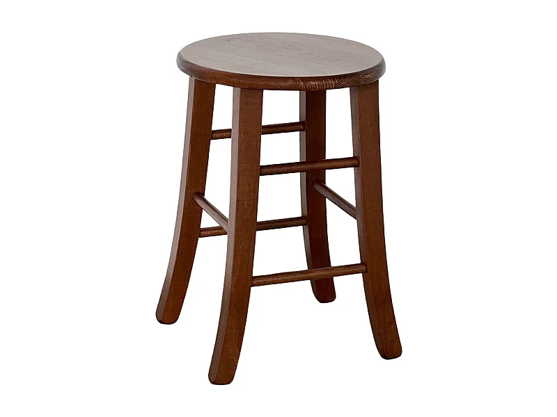 Tabouret de bar bas en bois assise ronde h 47 cm pied sabre