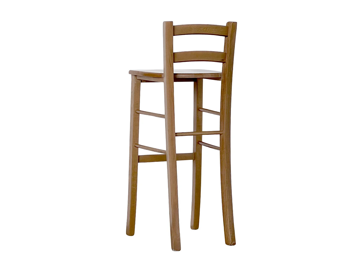 Tabouret de bar haut en bois de noyer clair h 80 cm avec assise en bois massif
