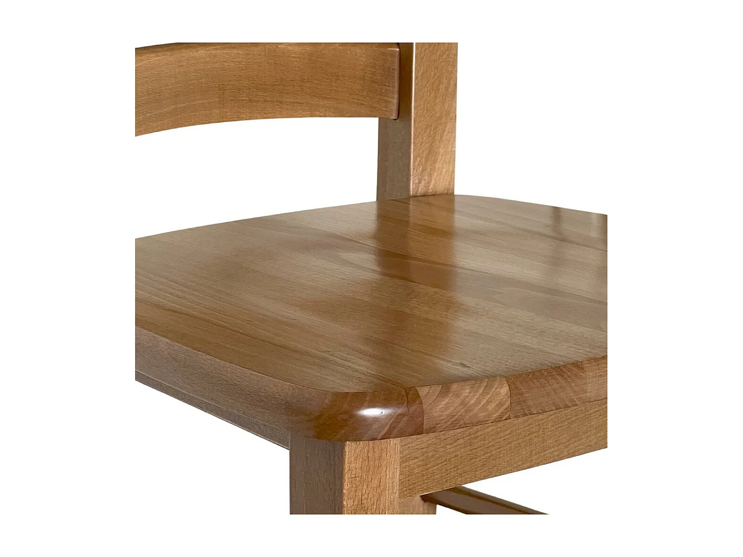Tabouret de bar haut en bois de noyer clair h 80 cm avec assise en bois massif